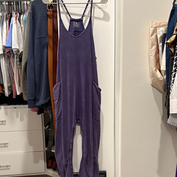 free people movement Pants - Free People Vintage Purple Sleeveless Jumpsuit